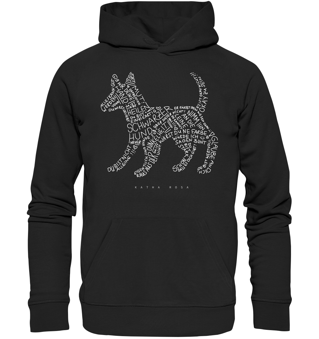 Katha Rosa - Schwarzer Hund - Premium Hoodie