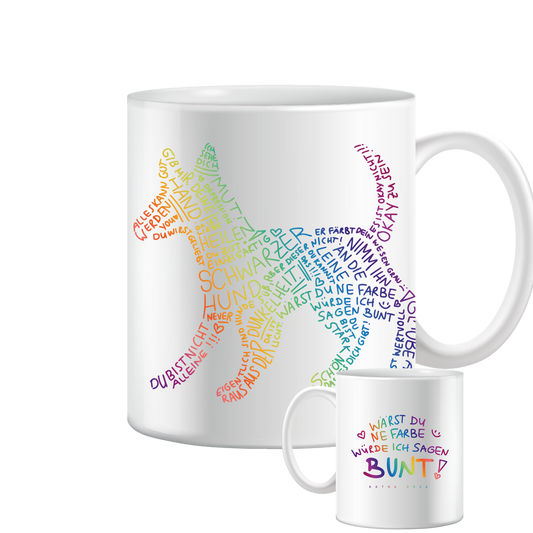 Schwarzer Hund - Bunt - Tasse