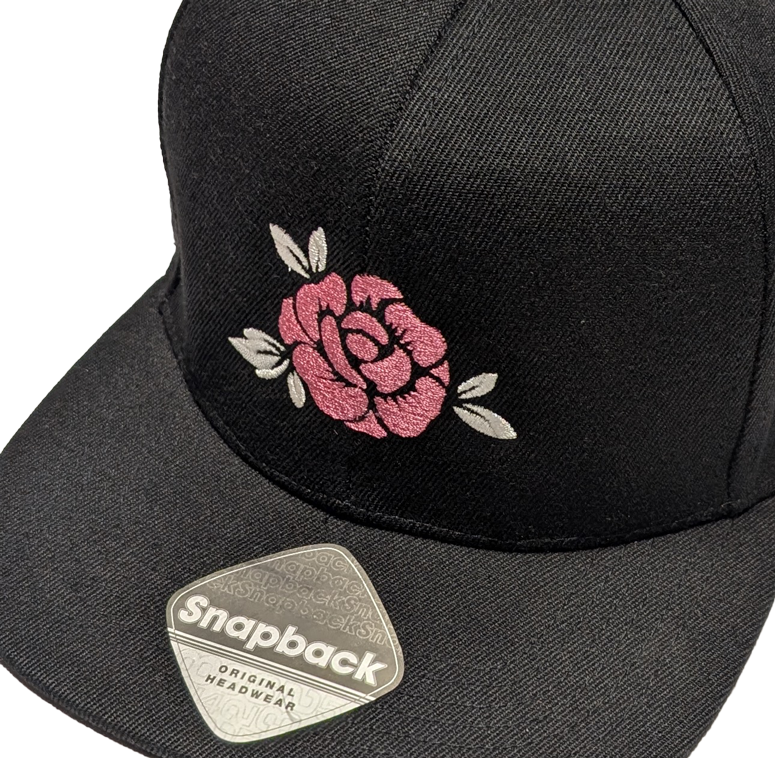 Snapback Cap Rose | Beidseitig bestickt