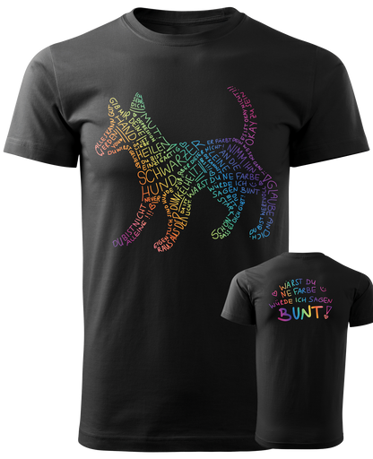 Schwarzer Hund - Bunt - T-Shirt