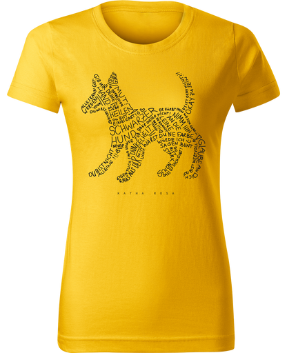 Katha Rosa - Schwarzer Hund - T-Shirt