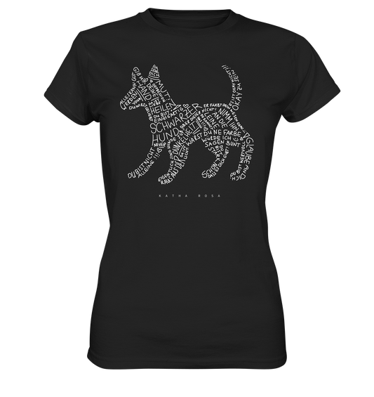 Katha Rosa - Schwarzer Hund - Ladies Premium Shirt