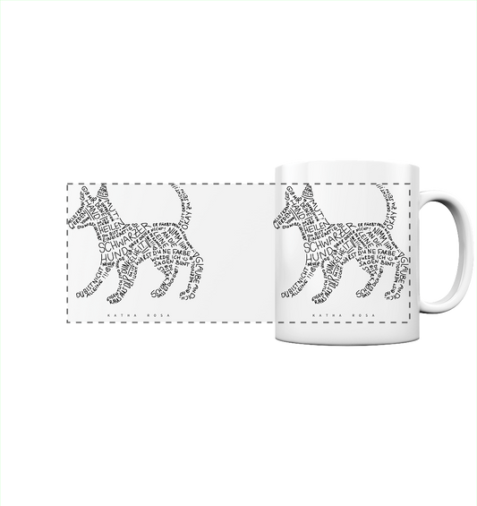 Schwarzer Hund - Panorama Tasse