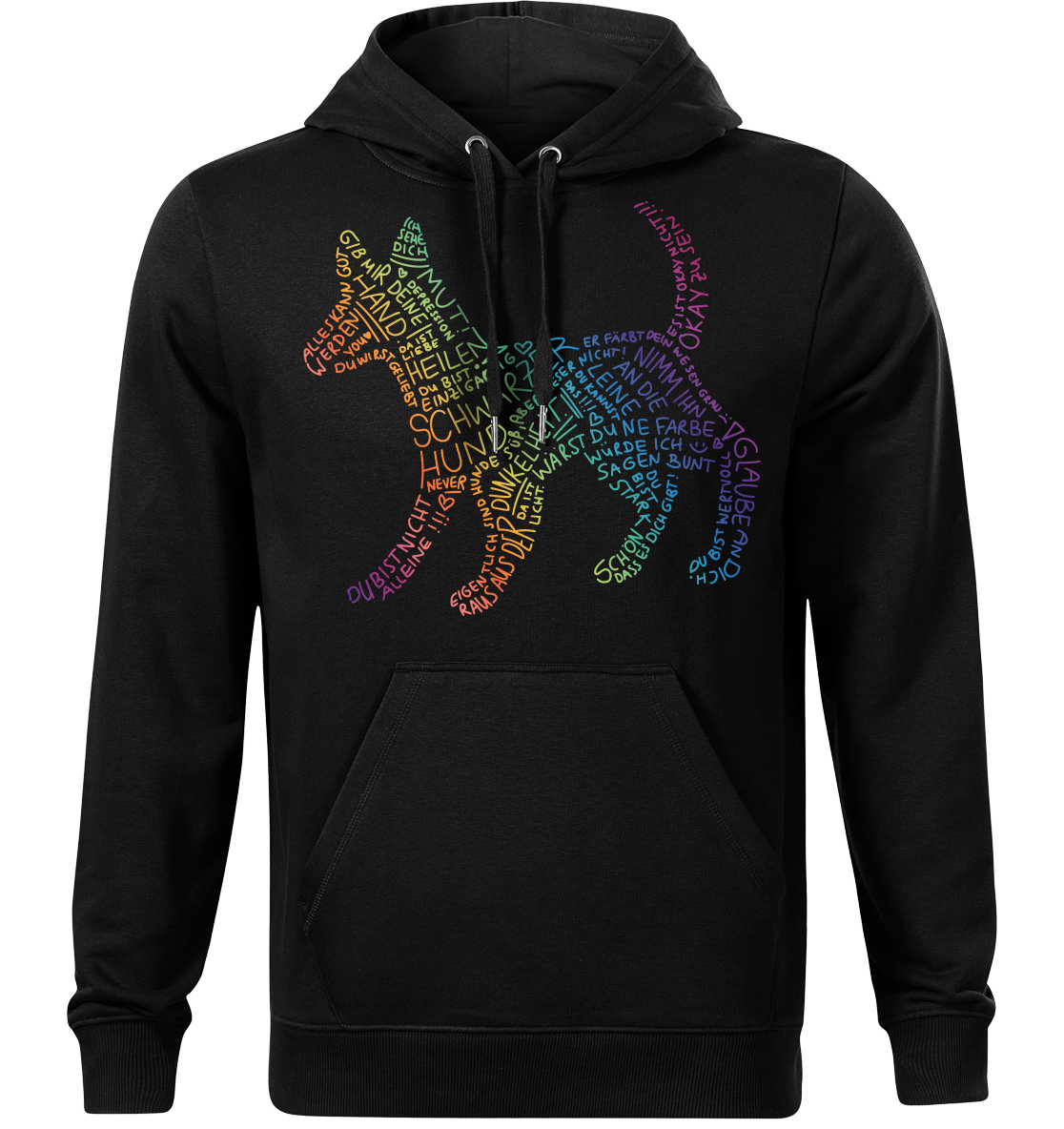 Schwarzer Hund - Bunt - Hoodie