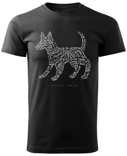 Katha Rosa - Schwarzer Hund - T-Shirt