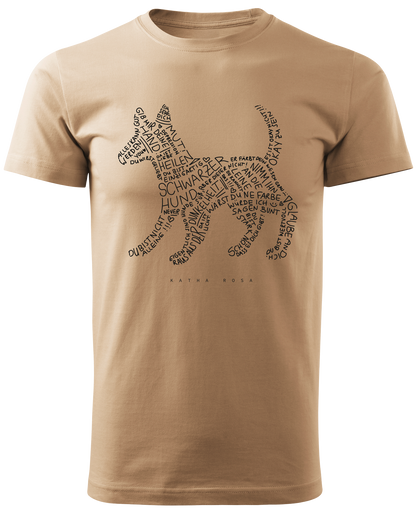 Katha Rosa - Schwarzer Hund - T-Shirt