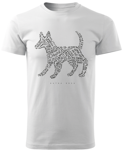 Katha Rosa - Schwarzer Hund - T-Shirt
